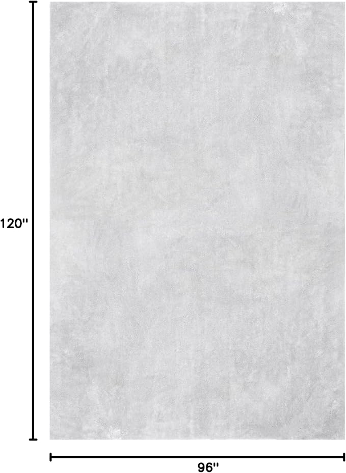 nuLOOM Loni Light Grey Solid Washable Area Rug, 8' x 10'