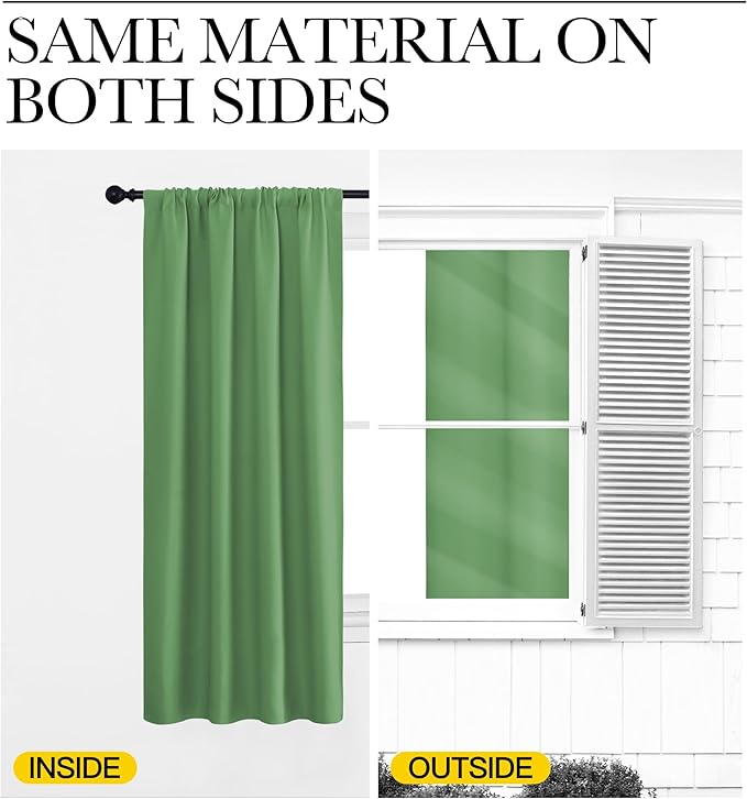 NICETOWN Blackout Curtains for Living Curtains, Froest Green, 2 Panels, 29 by 30, Room Darkening Window Curtain Panels, Easy-Care Solid Thermal Insulated Draperies/Drapes for Daughter Room