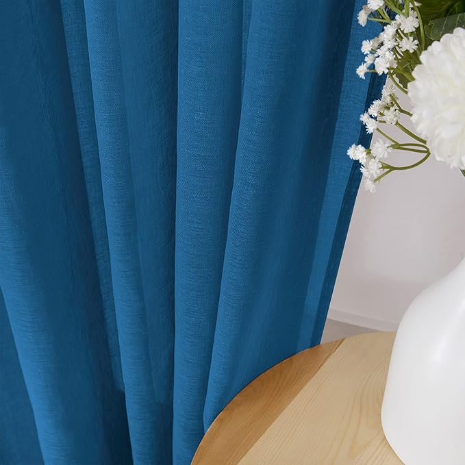Tollpiz Sheer Tier Curtains Kitchen Linen Textured Half Curtain Sheers Light - Image 3