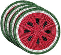 Mud Pie Pink Watermelon Beaded Fruit Coaster