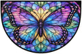 Butterfly Half Round Door Mat Outdoor Doormat Bedroom Entrance Rug A22 | Butterfly Semi Moon Door Mat Non-Slip Absorbent Kitchen Rug Indoor Welcome Bath Mat 36" X 24"