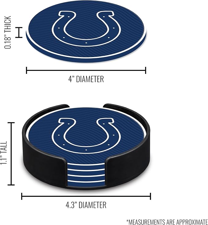 Rico Industries NFL Football Classic Favorites: PVC Coaster Set (4-Pack)