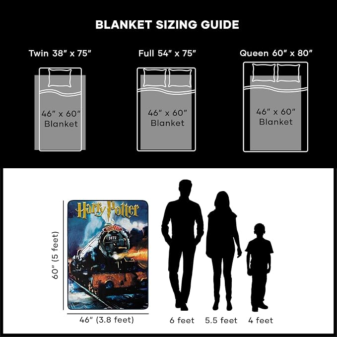Northwest Harry Potter Micro Raschel Throw Blanket, 46" x 60", To Hogwarts
