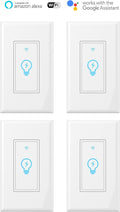 Micmi Smart Switch, WiFi Light Switch in-Wall Compatible with Amazon Alexa Google Home, Timing Function, Suit for 1/2/3/4 Gang Switch Box, Neutral Wire Required (1 Gang Smart Touch Switch 4pack)