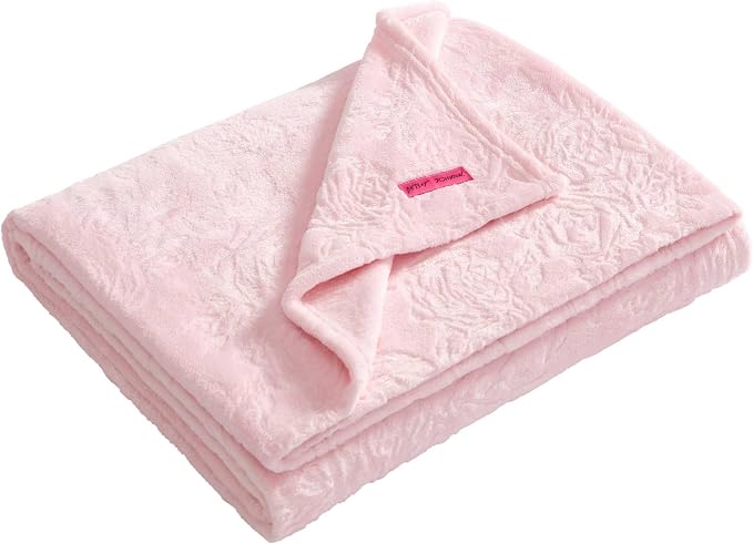 Betsey Johnson - Soft Plush Throw 50x70, Floral Blanket for Bed or Couch | Soft Embossed Plush, Cozy Warmth, Floral Bouquet Design, 50x70 Size, Machine Washable