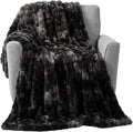 Lavish Home Jacquard Faux Fur Throw 60 x80 Black