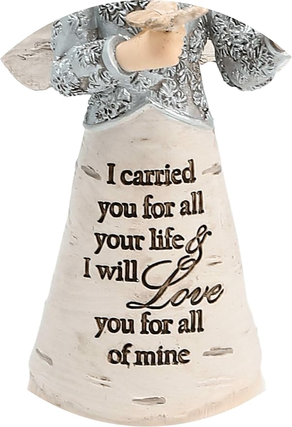 Pavilion - Angel Figurine Floral Spring Home Decor Grandma Nana Mimi Granny Gigi Present from Granddaughter Grandson Grandkids Daughter Friend Aunt Sister Gift (I Carried You)