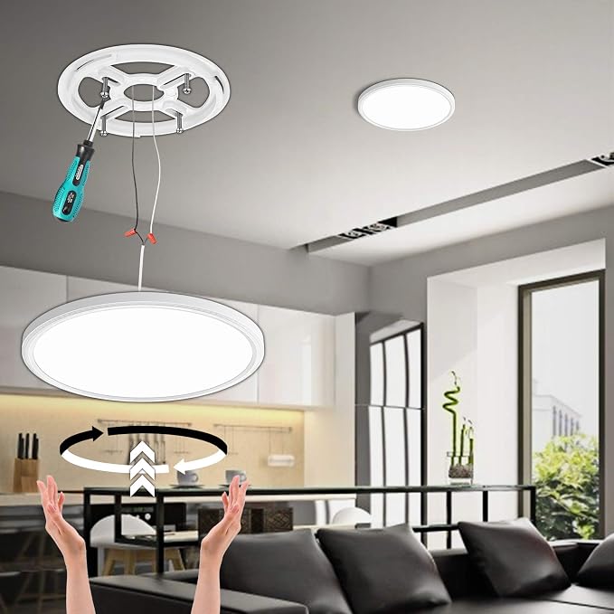 MODERN 2 Pack Dimmable LED Flush Mount Ceiling Light,12inch 28W High Bright 3100lm, Smart app Control, Super Slim Ceiling Light, LED Ceiling Light for Bedroom,Living Room, Dining Room