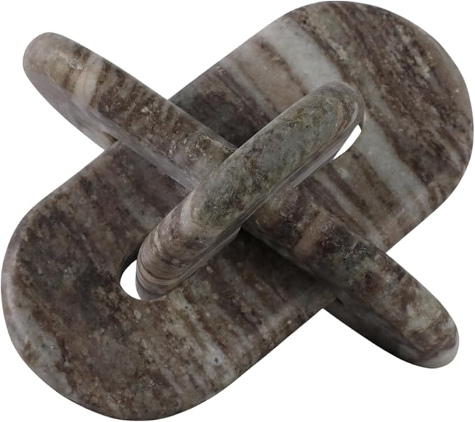 Sagebrook Home 9x9 Rounded Marble Knot, Grey Stone Sculpture