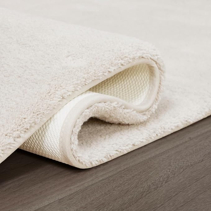 Madison Park Marshmallow Super Soft & Absorbent Bath Rug, 20 x 30, Cream | Non slip Backing, Spa Quality Luxurious Plush Bath Mat for Bathroom, Quick Dry, OEKO TEX