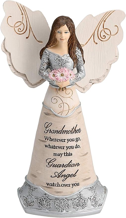 Pavilion Gift Company Elements - Grandmother Guardian Angel Figurine 6 Inch, Solid, Pink