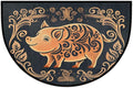 cfpolar Tribe Pig Printing Half Round Door Mat Outdoor Entrance Large 24"x36" Half Circle Welcome Entrance Way Mat Semi Circular Front Door Mat Area Rug for Garage, Patio, High Traffic Areas