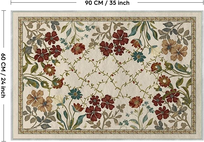 Artoid Mode Rustic Check Flower Spring Door Mat, Summer Home Decor Low-Profile Non-Slip Washable Throw Rug for Kitchen Entryway Front Door Bedroom Bathroom 2x3 Feet