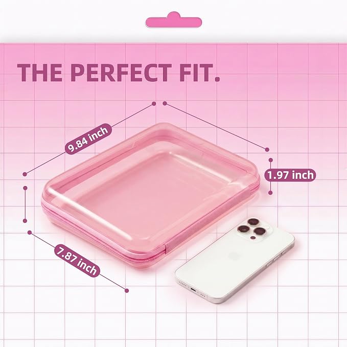 CoiiJoii 6Pcs Large Clear Hard Shell Zippered Case, Diaper Bag Organizing Pouches, Waterproof Cosmetic Bag, Toiletry Bag Storage Organizer Bins.