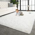 TWINNIS Super Soft Shaggy Rugs Fluffy Carpets 9x11 Feet, Indoor Modern Plush Area Rugs for Living Room Bedroom Kids Room Nursery Home Decor, Upgrade Anti-Skid Fuzzy Rug, Cream White