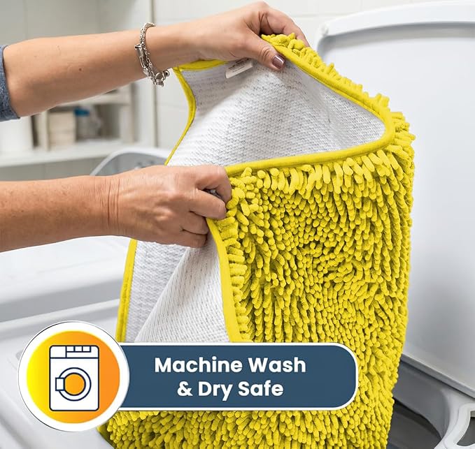 Muddy Mat® | Super Water Absorbent Door Mat Indoor, Microfiber Quick Dry Chenille Entryway Rug,Slip Resistant Front Door Mat,Indoor Mats for Entryway,Machine Washable Pet Rug, Lemon Yellow 2ft x 3ft