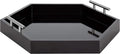 Kate and Laurel Lipton Modern Hexagon Tray, 18 x 18, Black and Silver, Decorative Tray for Storage and Display