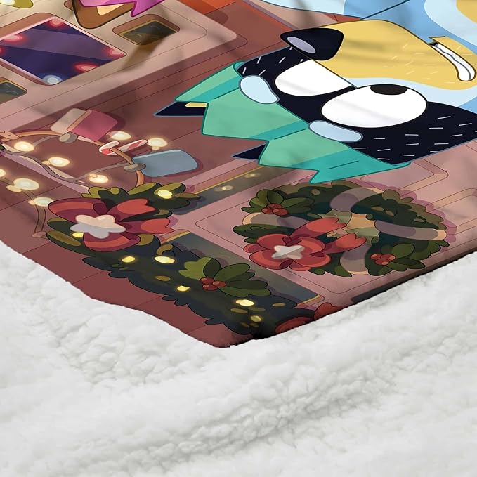 Northwest Bluey Silk Touch Sherpa Throw Blanket, 50" x 60", Family Christmas
