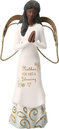 Pavilion Gift Company Mother You are A Blessing-5.5 Inch African American Praying Collectible Resin Angel Figurine, White