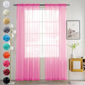 youleyar Solid Sheer Rod Pocket Curtain Voile Draperies 2 Panels White Beige by Youleyar