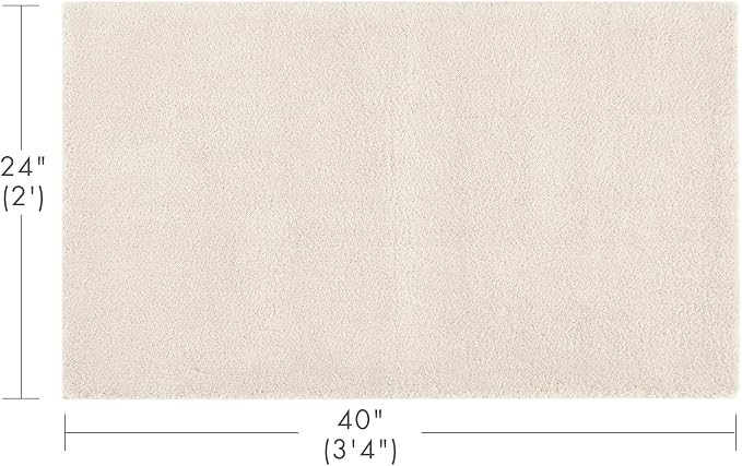 Madison Park Marshmallow Super Soft & Absorbent Bath Rug, 24 x 40, Natural | Non slip Backing, Spa Quality Luxurious Plush Bath Mat for Bathroom, Quick Dry, OEKO TEX