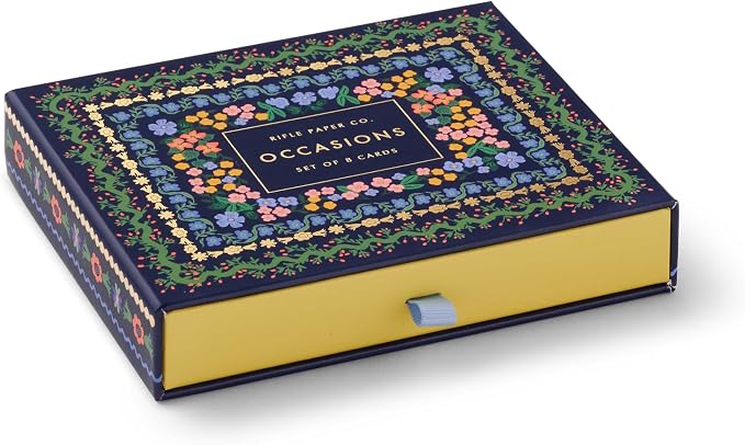 RIFLE PAPER CO. Wildwood Thank You Keepsake Card Boxed Set of 8, 4.25" L x 5.5" W Blank Interior Lets Your Thoughtful Handwritten Note Take Center Stage, Crafted in the USA