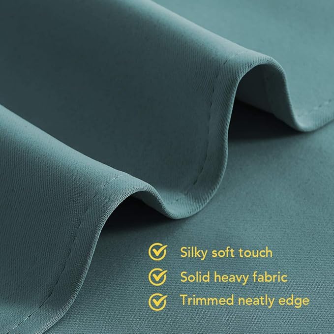 NICETOWN Bedroom Curtain Panels Blackout Draperies, Thermal Insulated Solid Grommet Blackout Curtains/Drapes (Sea Teal, One Pair, 70 by 95-inch)