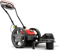 Earthquake 60V Walk Behind String Mower, Includes Two 4Ah Batteries, 22” Cutting Diameter, Three Cutting Speed Dial, 14” Never-Go-Flat Wheels, Easy Assembly, Adjustable Handlebar, Model #44965