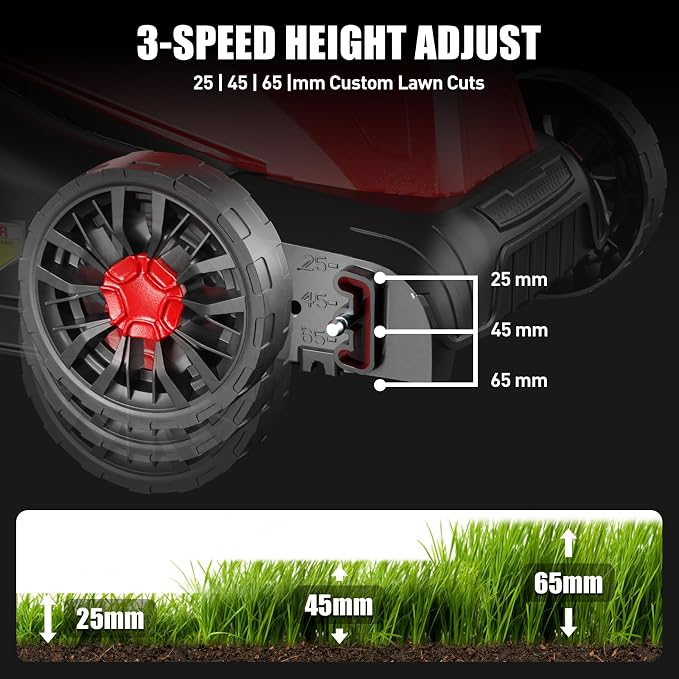 Baotree 12Amp 14" Corded Lawn Mower, 3-Height, 2-in-1 Mulch & Bag | Corded Electric, Lawn Care