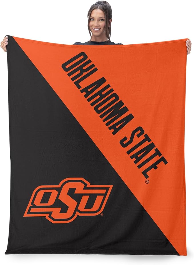 Northwest NCAA Silk Touch Throw Blanket, Ultra Soft Plush Polyester, Lightweight Warm Decorative Fan Gift, 46 x 60 in