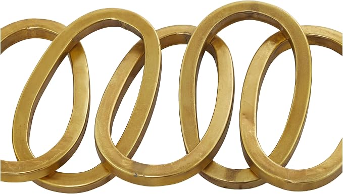 CosmoLiving by Cosmopolitan Metal Chain Decorative Sculpture Home Decor Statue, Accent Figurine 36" x 6" x 3", Gold