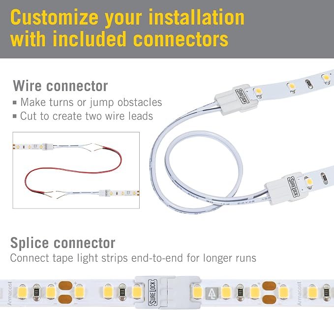 Armacost Lighting RibbonFlex Pro 12V White LED Strip Lights 60 LED/m, 2700K, 32.8 ft, 132250