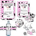 Amanda Creation Deluxe Heard the Moos Pink Cow Birthday Party Bundle Includes 20 Invitations & Thank You Cards with Envelopes + Stickers, Mini Candy Bar Wrappers, & Water Bottle Labels!