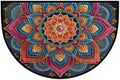 Flower Half Round Door Mat Semi Moon Rug Fireplace Carpet Area Rugs | Boho Geometric Non Slip Absorbent Half Circle Mat Carpet for Indoor Outdoor Patio Kitchen Bathroom Entryway Home Decor