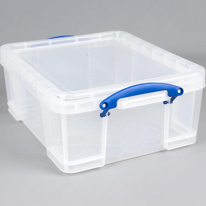 Really Useful Box 17L Plastic Storage Bins, 10 Pack | Containers with Snap Lids and Clip Lock, Clear