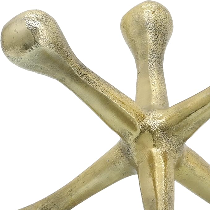 Modern Decorative Sculpture Figurine - Home Accent for Living Room Decor or Bathroom Decor - Elegant Statement Ornament for Shelf or Coffee Table Styling in Office or Any Room - 6", Gold & Metallic