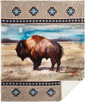 Carstens, Inc. Dean Crouser Plush Sherpa Fleece Oversized Throw Blanket 54" x 68", Renegade Buffalo