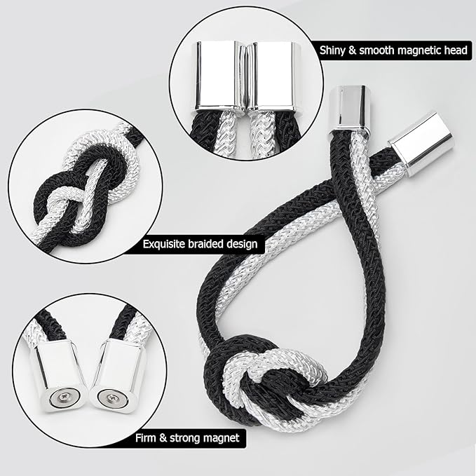 NICEEC 2 Pack Mini Magnetic Curtain Tiebacks Nordic Simple Style Drape Tie - Image 3