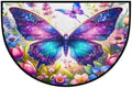 Pardick Half Round Doormat Butterfly Flower Spring Semi Circle Rug Non Slip Indoor Outdoor Entrance Half Moon Rug Washable Front Floor Mat for Kitchen Bathroom Patio Fireplace Holiday Decor