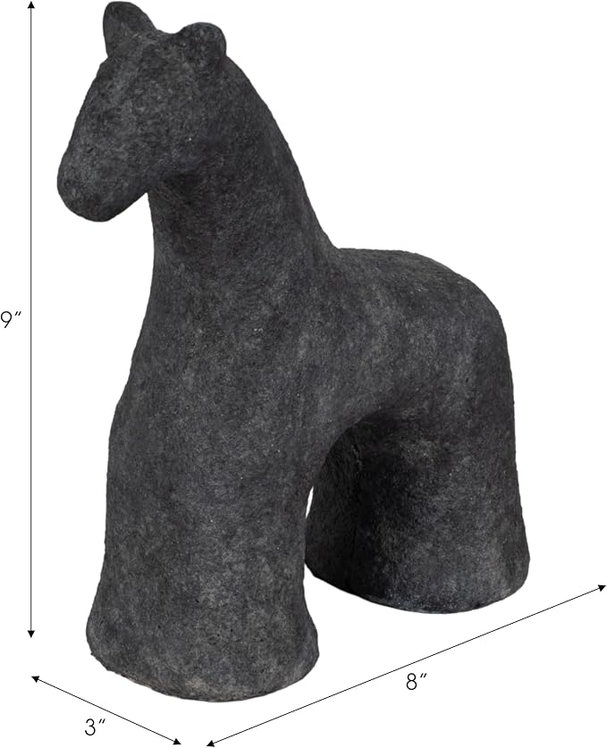 Sagebrook Home 9" Textured Horse, Black