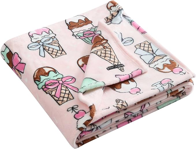 Betsey Johnson - Blanket, Buttery-Soft Throw Blanket for Couch or Bed, Boldly Plush & Oversized Bedding (Coquette Ice Cream Pink, 50" x 70")