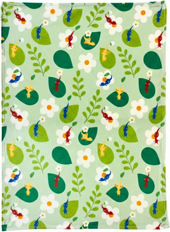 Nintendo Pikmin Game Throw Blanket 60 in x 46 in – Kids Soft Cozy Plush for Couch, Bed & Travel, (Officially Licensed Product) by Franco