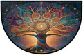 Tree Half Round Door Mat Semi Circle Rug Half Moon Doormat | Soft Washable Mandala Colorful Welcome Entrance Mat for Outdoor Indoor Floor Bedroom Bathroom Home Kitchen Festival Decor