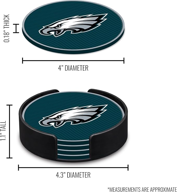 Rico Industries NFL Football Classic Favorites: PVC Coaster Set (4-Pack)