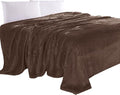 Elegant Comfort Luxury Velvety Feel Blanket, All-Season Lightweight Blanket, Ultra Plush, Soft, Cozy-Fuzzy Flannel Fleece for Couch, Sofa, Bed, Travel, Solid Design, King/California King, Brown