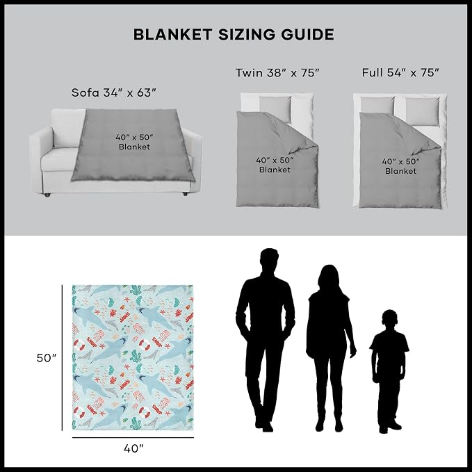 Northwest Jaws Coastal Sharks Silk Touch Throw Blanket 40x50 inches