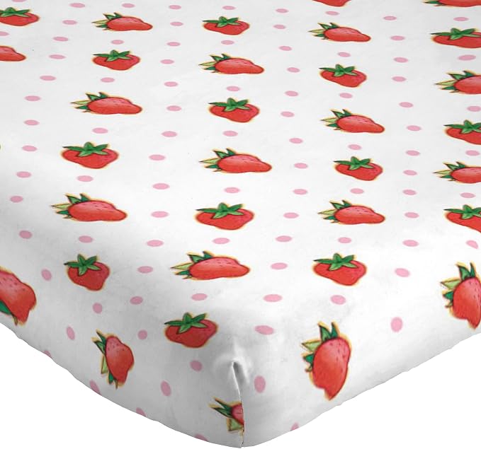 Jay Franco Strawberry Shortcake Juego de sábanas tamaño individual, ropa de cama de 3 piezas para niños, de microfibra súper suave, incluye funda de almohada reversible