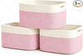 OrganiHaus Cotton Rope Baskets for Shelves, Set of 3, 15x9x10 | Handwoven; a toy bin and organizer for towels, books, or blankets; fits nursery, playroom, or bedroom decor