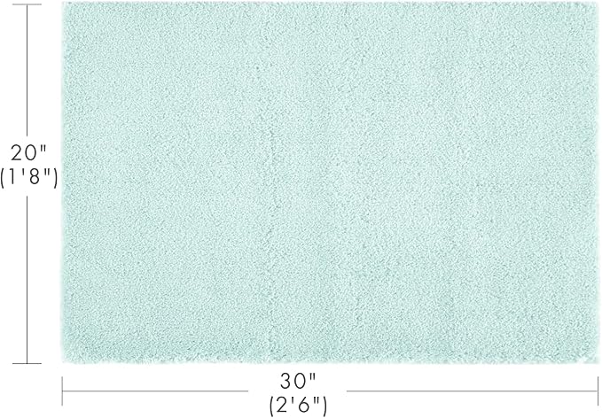 Madison Park Marshmallow Super Soft & Absorbent Bath Rug, 20 x 30, Seafoam | Non slip Backing, Spa Quality Luxurious Plush Bath Mat for Bathroom, Quick Dry, OEKO TEX