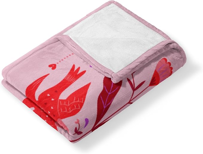 NORTHWEST Valentine's Day, Flying Birds, Silk Touch Throw Blanket 50 x 60 Inches